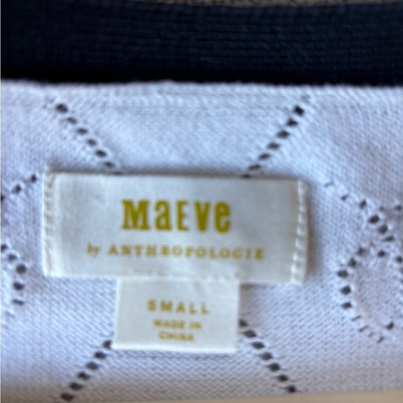 Maeve Anthropolgie Violette Icon Logo Vest Black White Preppy Academia Small - Picture 5 of 8